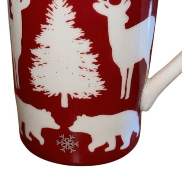 Set Of 3 Christmas Themed Porcelain Mugs - Picture 7 of 13
